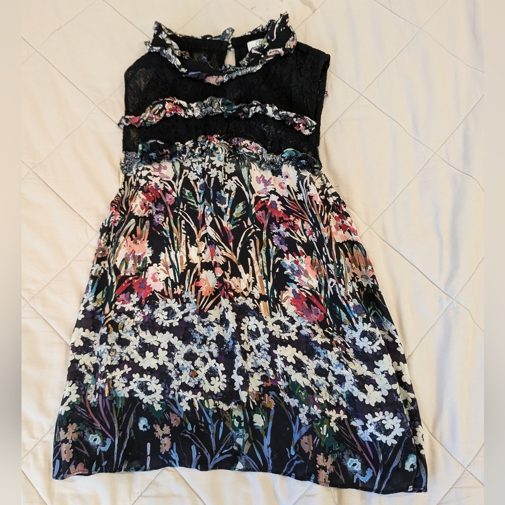 Parker floral silk blouse size XS